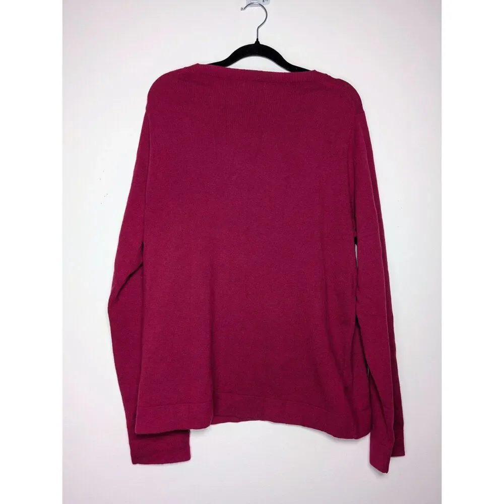 J.Crew Teddie Merino Wool Blend Sweater XL Pink Crewneck Lightweight Knit NWT